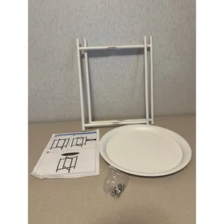 Photo of Bamworld Round Metal Plant Stand THJ15 White Tray Top Indoor Outdoor Pot Holder