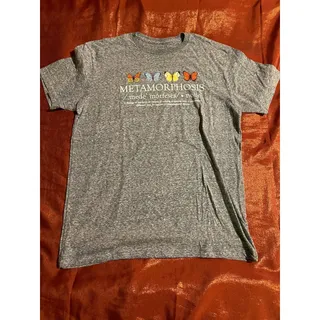 Photo of Neon Riot Shirt Unisex L Metamorphosis Butterflies Gray Heather Graphic Tee