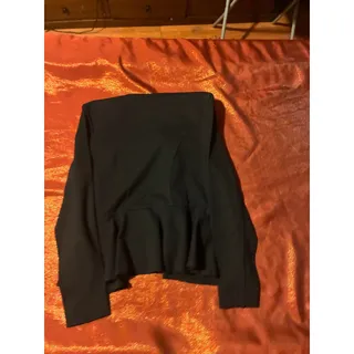 Photo of cabi Jacket Womens 6 Black Peplum Button Front Long Sleeve Structured Cropped