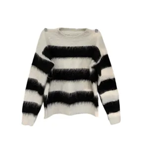 Photo of ESMAEE Frost Striped Crewneck Sweater Alpaca Blend S 4 6