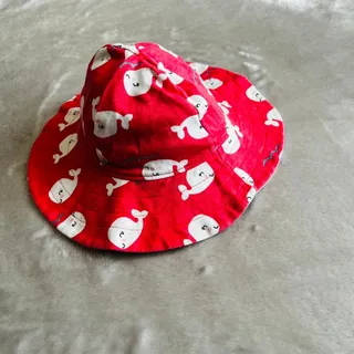 Photo of Reversible Pink Blue Striped Toddler Girl's Bucket Summer Hat OS
