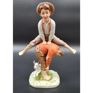 Photo of 1981 Norman Rockwell Leap Frog Figurine Dave Grossman Ltd Ed 975/1000 Japan
