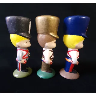 Photo of Vintage JWA Joan Walsh Soldiers Lot of 3 Ceramic Christmas Ornaments 1979 Japan