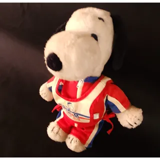 Photo of Vintage Snoopy Plush Feature Syndicate Peanuts Team USA Winter Olympics Rare 11"