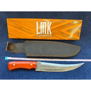 Photo of Hunting Bowie Knife 10.75 Inch Custom Forged Damascus Blade LMK Knives #7620
