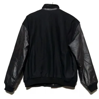 Photo of KASA-2 Fox News Television Mens L Black Snap Front Wool Blend & Leather Jacket