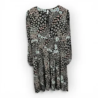 Photo of LOFT Floral Tiered Dress Womens Small Long Sleeve Black Boho Cottagecore Whimsy