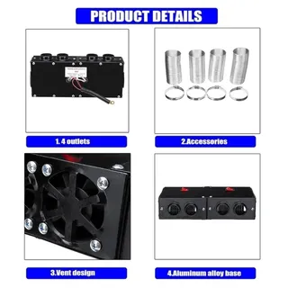 Photo of 12V~24V 500W Portable Electric RV Truck Heater Heating Fan Defogger Defroster