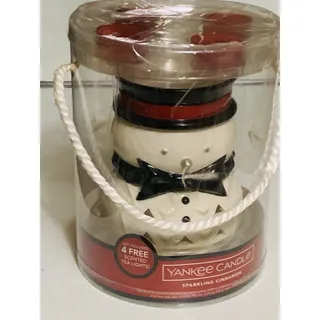 Photo of Yankee Candle Snowman Luminary Tea Light Holder Sparkling Cinnamon Set Sealed
