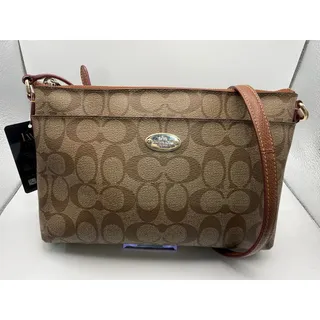 Photo of Coach Signature Canvas Crossbody Bag – Khaki/Mahogany