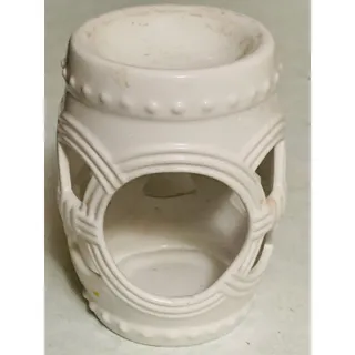 Photo of Vintage Ceramic Wax Melt Warmer Double Linked Ring Tea Light Candle Holder 4.25"
