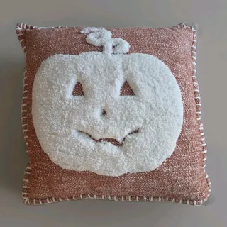 Photo of Halloween Pumpkin Throw Pillow 20"x20" Workshop Home By Republic