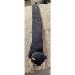 Photo of Glamouric Husky Dog Door Draft Stopper 42 Inch Plush Gray White Hanging Loops