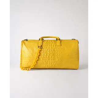Photo of PRIVATA Croc-Embossed Leather Duffle Bag – New with Tags