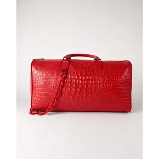 Photo of PRIVATA Croc-Embossed Leather Duffle Bag – New with Tags