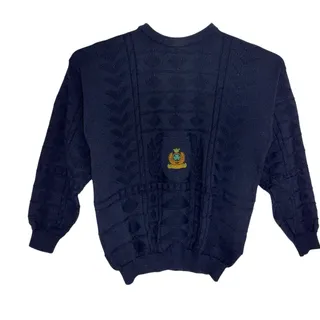 Photo of Vtg 90s Blarney Castle Ireland Sweater Men's Size XL Navy Blue Wool Blend Crest 