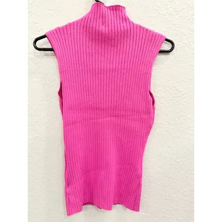 Photo of NWT Hot Pink Sleeveless Sweater Turtleneck Size L