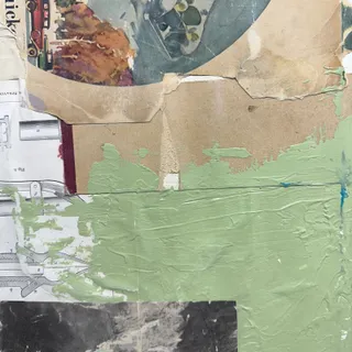 Photo of Original 11.5x30" Mixed Media Modern Art Collage on Canvas "Hederated"