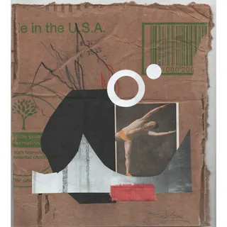 Photo of Original Mixed Media Modern Art Collage "Phossy" 8x9" Signed