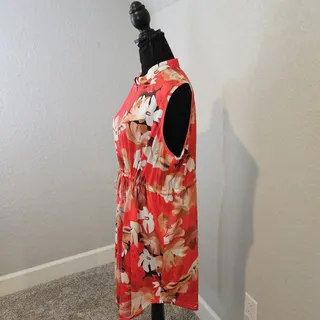 Photo of SHEIN Curve Swimsuit Cover Sundress Women Zipper Collar Drawstring Waist 1X