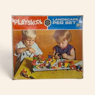 Photo of 1960s Playskool Landscape Peg Set By Milton Bradley