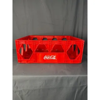 Photo of VTG Red Plastic Coca Cola 15" x 11.5" Stackable Plastic Carrier Crate USA