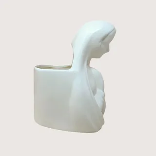 Photo of Vintage White Ceramic Madonna Planter