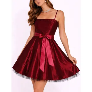 Photo of Vintage 90s Womens Satin Bow Tulle Mini Dress Size 4 Red Romantic Goth Y2K Event
