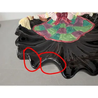 Photo of Vintage 1992 Fitz and Floyd Halloween Witch Candy Bowl Serving Dish Flawed Read