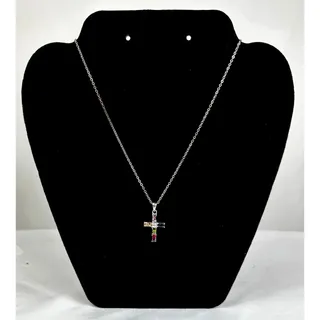 Photo of Vintage Multicolor Gemstone Cross Pendant