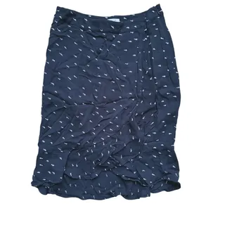 Photo of Jigsaw Chiffon Polka Dot Dash Ruffle Midi Skirt Size 4 Black Preppy Quiet Luxury