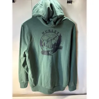 Photo of Hurley Hoodie Men Medium Forest Green Logo Pullover EUC