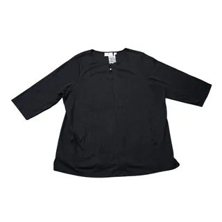 Photo of Quacker Factory Black 3/4 Sleeve Shirt with Rhinestone Keyhole Detail