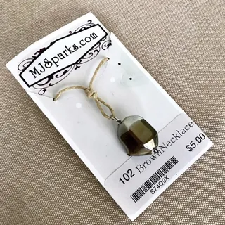 Photo of Brown India Glass Necklace 26” On Twine
