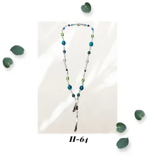 Photo of Multicolor Czech Glass Beaded Necklace - Flip Flop Sandal Charm