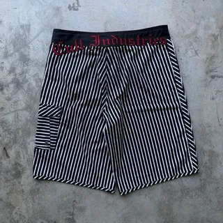 Photo of Vintage Y2K Cult Industries Pinstripe Embroidered Board Shorts 36