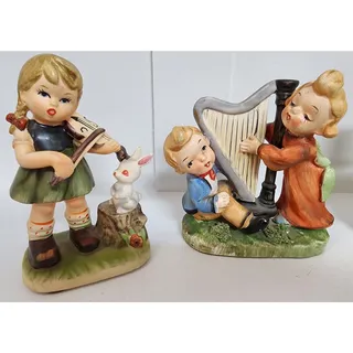 Photo of Vintage Royal Crown Japan Porcelain Musical Children Figurines 4 Set HandPainted