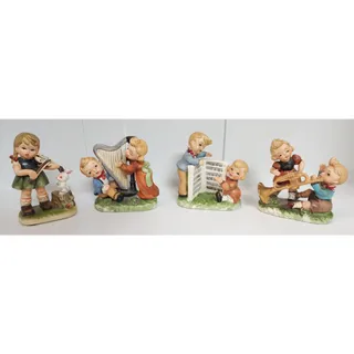 Photo of Vintage Royal Crown Japan Porcelain Musical Children Figurines 4 Set HandPainted