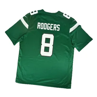 Photo of Nike Aaron Rodgers #8 New York Jets Jersey Mens Large Green NFL/NFLPA EUC