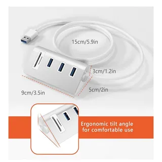 Photo of 3 Port USB Hub, SD Card & MicroSD Reader, Laptop Computer Plug And Play NEW