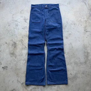 Photo of Vintage 70s - 80s Seafarer US Navy Bell Bottom Dungarees Denim Flares 30