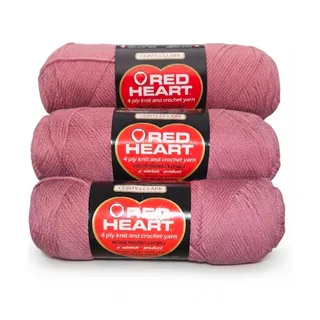 Photo of Coats & Clark Red Heart Cameo Rose Lot of 3 Yarn Skeins 4 Ply
