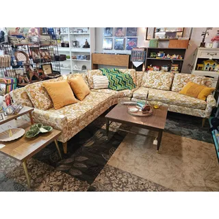 Photo of Beautiful Authentic Yellow Mid-Century Modern Sectional Sofa