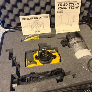 Photo of #100 Sea & Sea "Motor Marine II EX" Underwater 35mm Film Camera & Strobe in Case