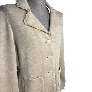 Photo of Vtg Late 90s Talbots 100% Merino Wool Cardigan Women Small Beige Button Classic