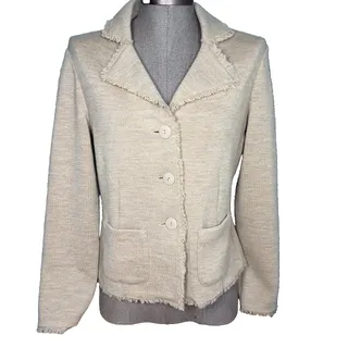 Photo of Vtg Late 90s Talbots 100% Merino Wool Cardigan Women Small Beige Button Classic