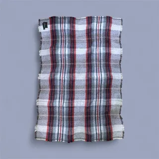 Photo of 39X30 English Heritage 100% Wool Fringed Plaid Blanket Blue Red Gray Couch Throw