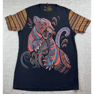 Photo of Ay Guey Jaguar Graphic T Shirt Mens Large Black Mexican Art Made in Mexico