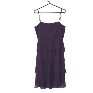 Photo of SL Fashions Dress Womens Size  L Purple Tiered Ruffle Party Special Occasion 