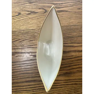 Photo of Lenox Pink Tulip Porcelain Vase Cresent Shape With Gold Trim Made In USA